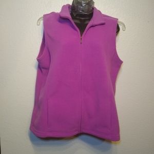 Pink LL Bean Polartec Fleece Full Zip Vest